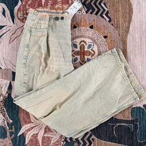 Mango Womens Light Beige Wide-Leg Jeans